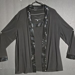 Blu Sage Black Top with Silver Accents